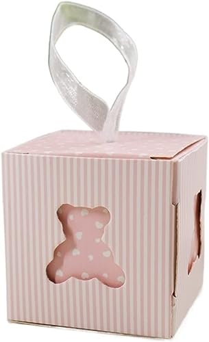 Box für Geschenke, Süßigkeiten-Box, 10 teile/los Rosa/Blau Hohl Bär Papier Boxen Pralinenschachtel Hochzeit Gefälligkeiten Geschenk Süße Gastgeschenk Halter Party Geburtstag Versorgung (Farbe: Blau) (