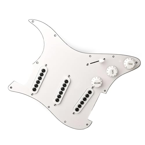 Standard-Pickguard-Tonabnehmer Weißes SSS E-Gitarren-Schlagbrett-Tonabnehmer-Set Mit Innerem Sechseckigem Regenschirm-Tonabnehmer