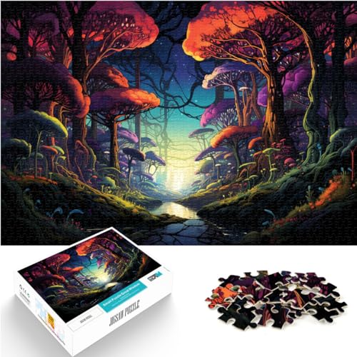 Puzzle Psychedelischer bunter Dschungel, 1000 Teile, Puzzle-Geschenke, Holzpuzzle, jedes Teil ist einzigartig – anspruchsvolles, unterhaltsames Familienspiel, 1000 Teile (50 x 75 cm)