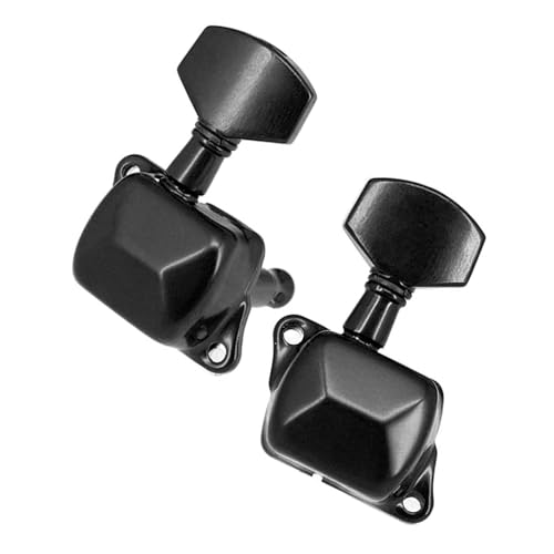 Strings Tuning Pegs Mechaniken Für Gitarre 6er-Pack Stimmwirbel für Gitarrensaiten, halbgeschlossene Stimmmechaniken (Color : Black)