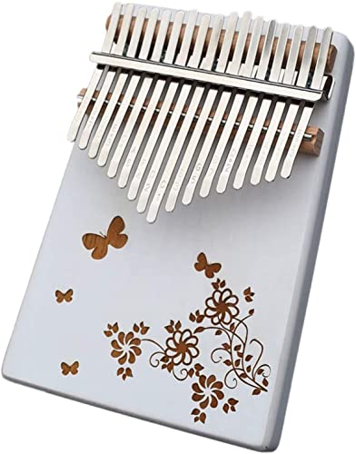 Kalimba Thumb Qin, Daumenklavier, Kalimba-Daumenklavier mit 17 Tasten, Marimba-Fingerklavierinstrument, mit Stimmhammer, Lernanleitung, Klavier, bestes Geburtstagsgeschenk, (White Dream Serie) Weiß A