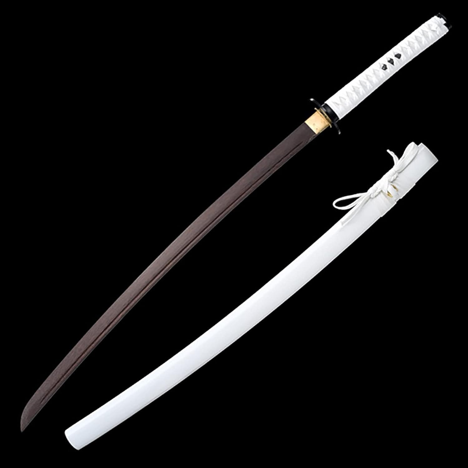 MAUXpIAO Katana aus natürlichem Palisander, handgefertigtes Samurai-Schwert aus Holz mit Scheide, 103 cm Bokken für Ausstellung, Cosplay, Sammlung, Kendo-Training echt/A/103cm