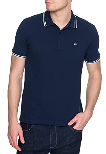 Merc of London Herren Card – Polo – Uni – kurzärmlig – Gr. Small, Blau (Navy)