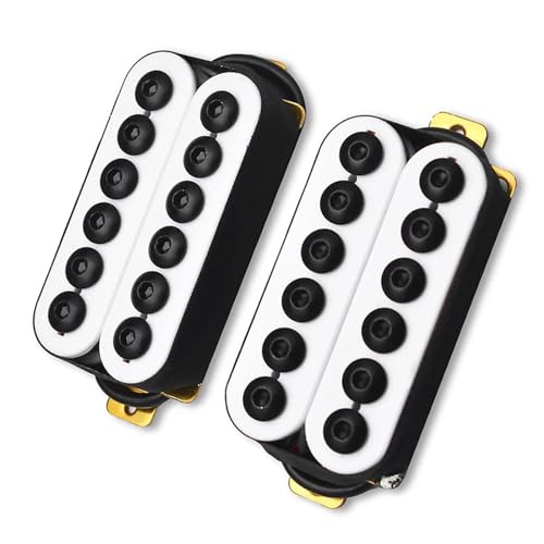 Weiße verstellbare Metall-Humbucker-Tonabnehmer für E-Gitarre, Kunststoff-Spulen-Gitarrenteile Single-Coil-Tonabnehmer (Color : One set)