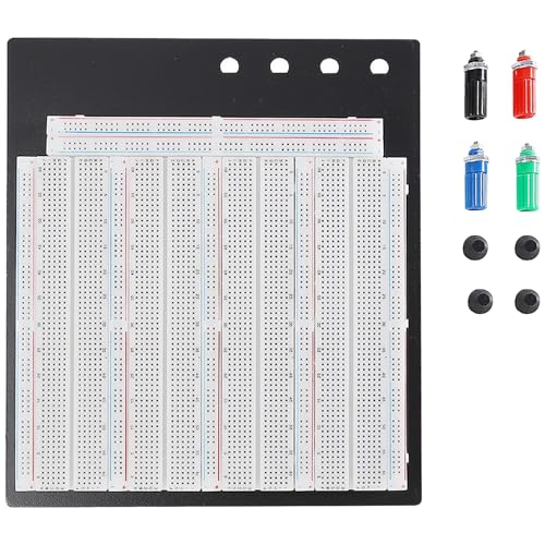 Avejjbaey Lötfreies Steckbrett 3220 Einfügungslöcher Elektronisches Projekt Schaltungstestplatine ZY208 MB102 Set