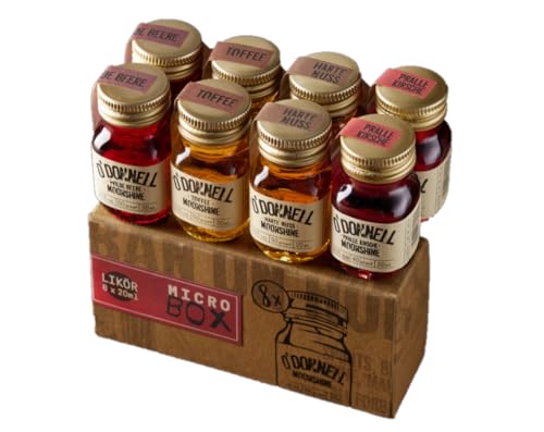 O`Donnell Moonshine - 8er Micro Box I Natürliche Zutaten I Premium Schnaps nach amerikanischer Tradition I 25% Vol. Alkohol