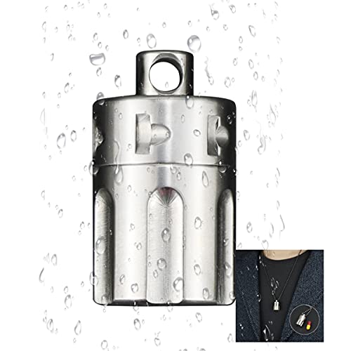 AMZCOM Pillendose Schlüsselanhänger Titan, wasserdichte Pillendose Outdoor Kleinteile Aufbewahrungsbox, Mini EDC tragbar tablettendose für unterwegs,Inner Diameter 25mm