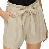 JdY Damen Jdysay Mw Linen WVN Noos Shorts, Oatmeal/Detail:Melange, 38 EU