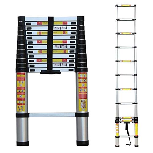 Leiter, Außenleitern, Teleskopleiter, extra hohe Ausziehleiter aus Aluminium, faltbare Teleskop-Dachbodenleiter für Dachgeschoss-Außenbüros, Tragkraft 150 kg, 3,8 m/12,47 Fuß, 3,8 m/12,47 Fuß (3,8