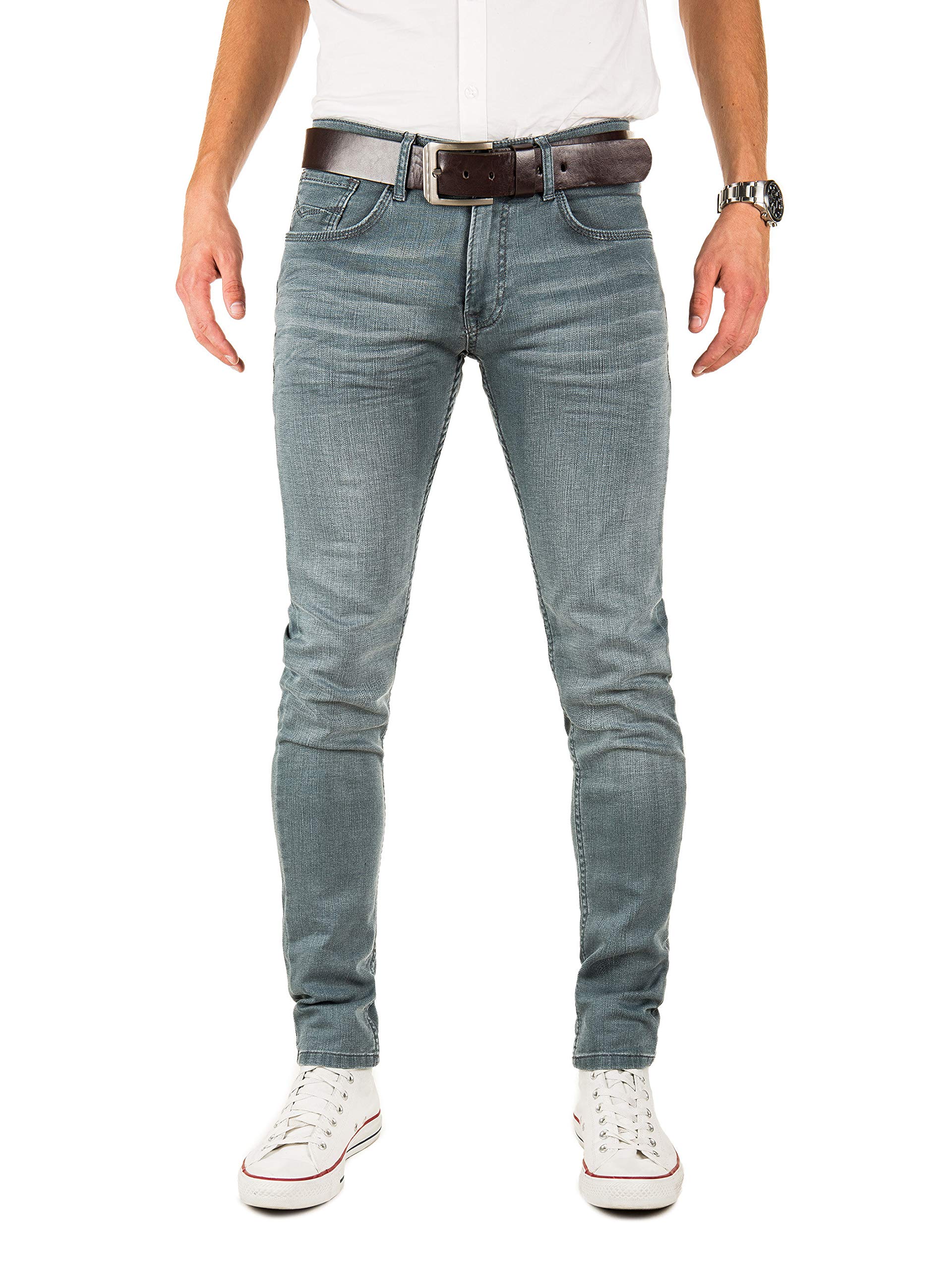 WOTEGA Jeans Slim-Fit M203, Grau (Grey Denim 0405), W36/L32