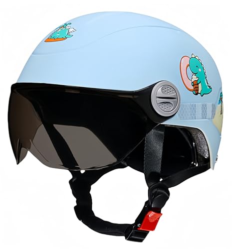 Cartoon-Helm Für Süßes Motorrad, Leichter Halbhelm Mit ECE-Zertifikat Für Jungen Und Mädchen Im Alter Von 3–15 Jahren I,46-54CM