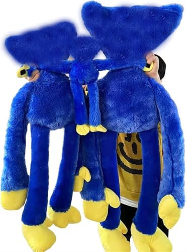 RDCIRP Übergroße Huggys Wuggys Plüsch, Horror Monster Poppys große Figur Spielzeiten Puppe Spielzeug Dekoration for Kinder Erwachsene Weihnachtsspiel-Fan Geburtstag (Color : Blau, Size : 100CM)