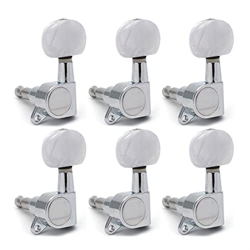 Gitarren Stimmwirbel Chrome Oval Form Linker Und Rechter Gitarren-Tuning-Pegs-Tasten Tuner-Maschinenkopf Für E-Gitarre (Color : 6L)