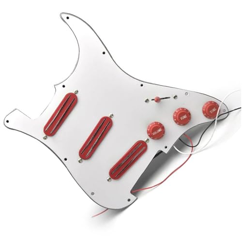 Standard-Pickguard-Tonabnehmer Professionelles vorverdrahtetes SSS-Schlagbrett-Set für E-Gitarre, Humbucker-Komponente (Color : 5)