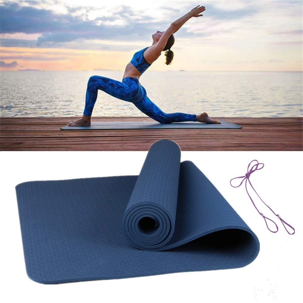 Jogamatte Fitnessmatte Trainingsmatten für Heimgymnastik dick Yogamatten Trainingsmatten für das Heim-Fitnessstudio Yoga Mat Dick blue,6mm