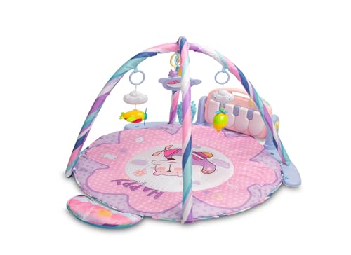 TOYZ - Spieldecke Baby mit Bogen und Musik - Krabbeldecke für Babys ab 0 Monaten - für Mädchen/Junge - Einstellbare Lautstärke, weiche Matte - 89 x 84 x 55 cm - Motiv Dream