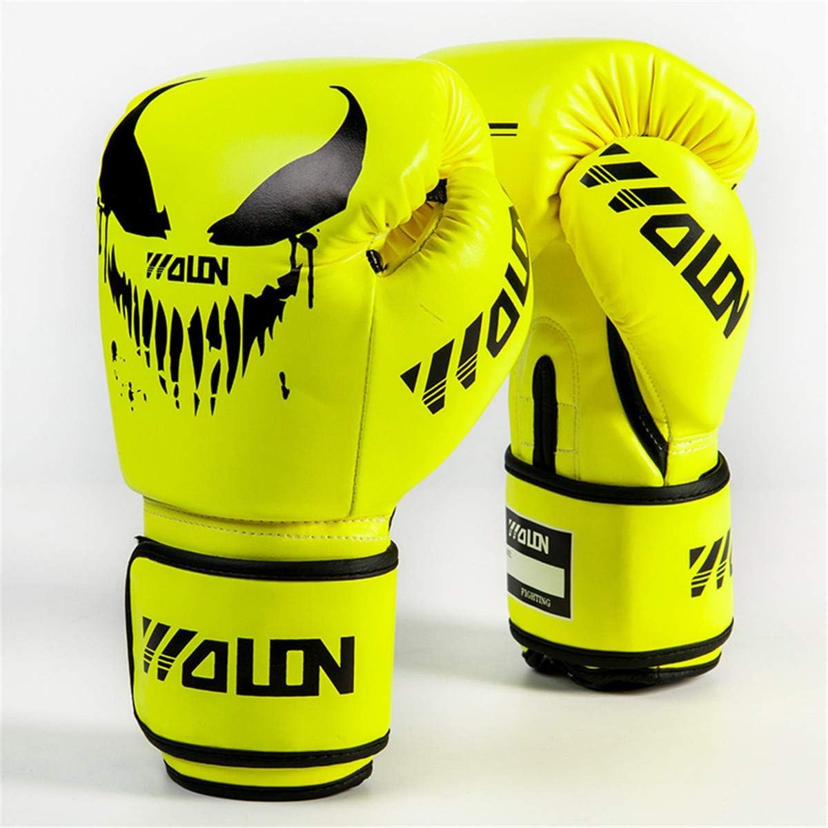 Boxhandschuhe Professionelles 10oz Leder Muay Thai Training Sparring Boxsackhandschuhe Kickboxen Kämpfen,Grün,M