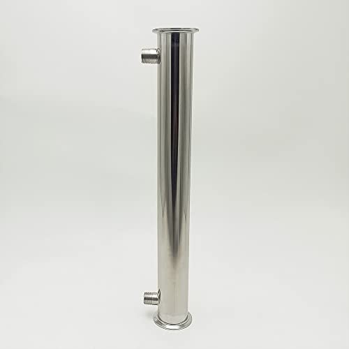 CHALKE 2" Kondensator, Destillierapparat, Dephlegmator, Kühler, Geteilter Rückfluss, Länge 450 Mm, for Moonshine Alcohol Destillation Columns Silber