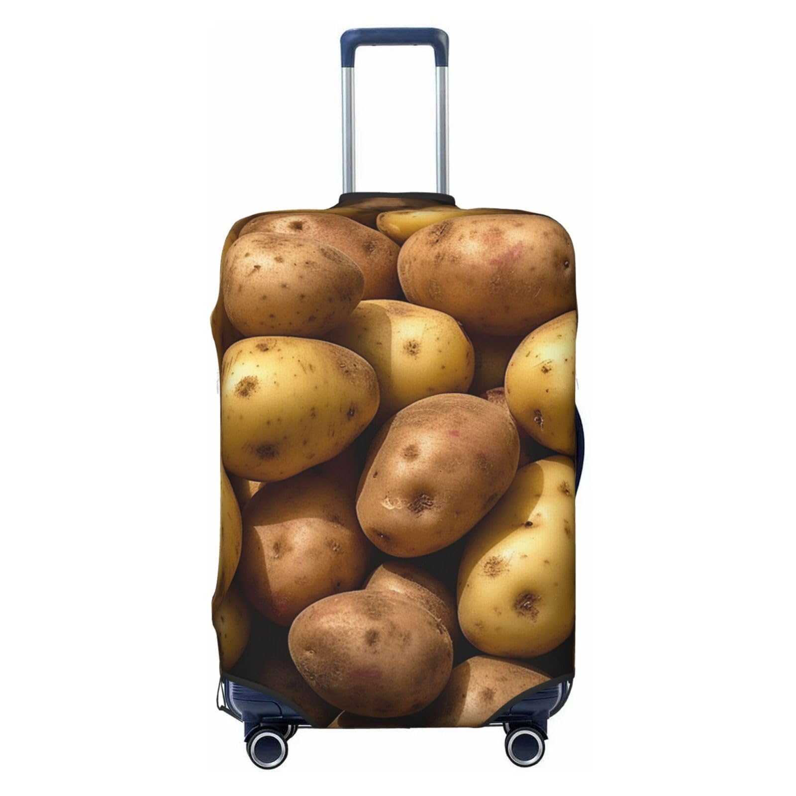 CSGJMYGS Garden Potatoes Gepäckabdeckungen für Koffer, waschbar, modisch, dehnbar, kratzfest, passend für 45,7 - 81,3 cm große Gepäckstücke, Größe XL, Schwarz, Schwarz , XL