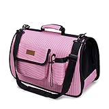 Rysmliuhan Shop Tragetasche Hund Hundetasche Flugzeug Handgepäck Haustierträger für Hunde Hunderucksackträger Verstellbarer Hunderucksack Hundeträger Handtasche pink,m