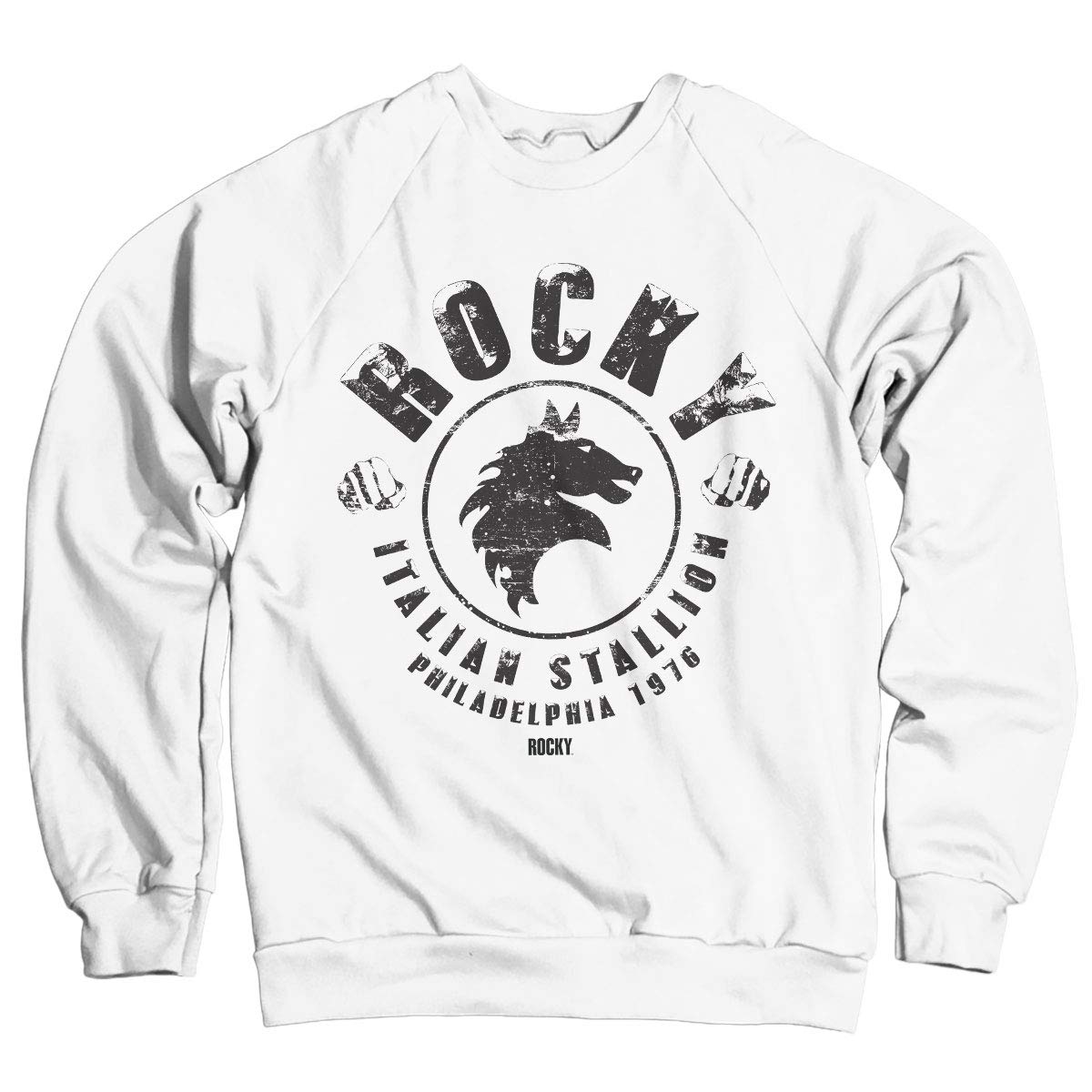 Rocky Offizielles Lizenzprodukt Italian Stallion Sweatshirt (Weiß) X-Large