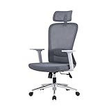 TBSZCM Ergonomischer Bürostuhl, höhenverstellbar, neigbar, drehbar, Computer-Gaming-Stühle, sitzender Komfort, atmungsaktiver Netz-Studiensitz mit Armlehne und Hebe-Kopfstütze nach vorne