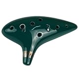 Okarina 12-Loch-Alto-C-Tune-Okarina Musikinstrument Keramik-Okarina Alto-C-Tune(Green)