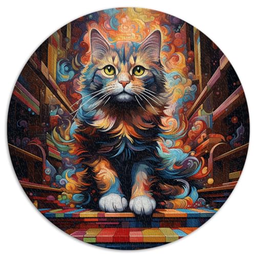 Puzzles für Katze geht Treppe hinunter Puzzle 1000 Teile 26,5x26,5 Zoll Lernspielzeug ganze Familie und die