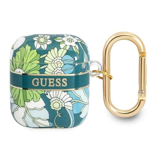 Guess GUA2HHFLN Hülle für AirPods Cover grün/Green Flower Strap Collection