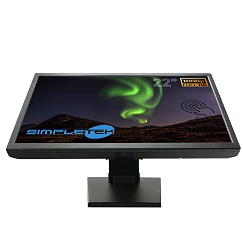 Monitor Touchscreen Screen LCD Display PC Windows LED 22 Zoll 16:9 Wide 1080P Full HD Touchscreen HDMI VGA DVI-I VESA Büro DVR Gehäuse Bet Grafik Design schwarz SIMPLETEK