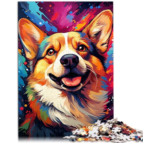 Puzzles Lernspiele Buntes psychedelisches Kunst-Farbhund-Puzzle 1000-teiliges Puzzle für Erwachsene Holzpuzzle Lernspielzeug 1000 Teile (50 x 75 cm)