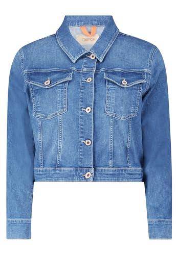 Cartoon Damen Casual-Jacke mit aufgesetzter Brusttasche Blau,36