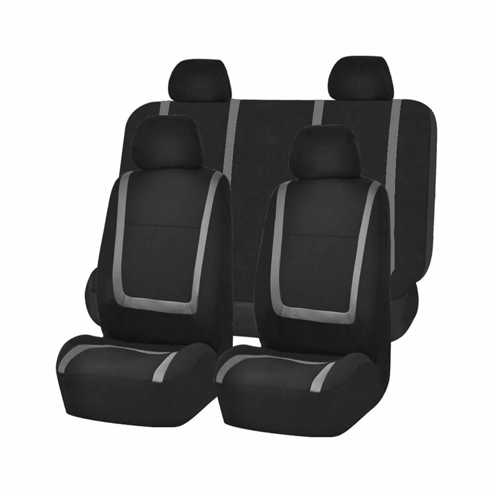 CutuLi Auto Sitzbezüge Set FüR Hyundai i10 LA BA PA 2008-2025, Sitzbezüge Sitzschoner sitzbezüge Set Vordersitze und Rückbank Innenraum Zubehör, D/Black Gray