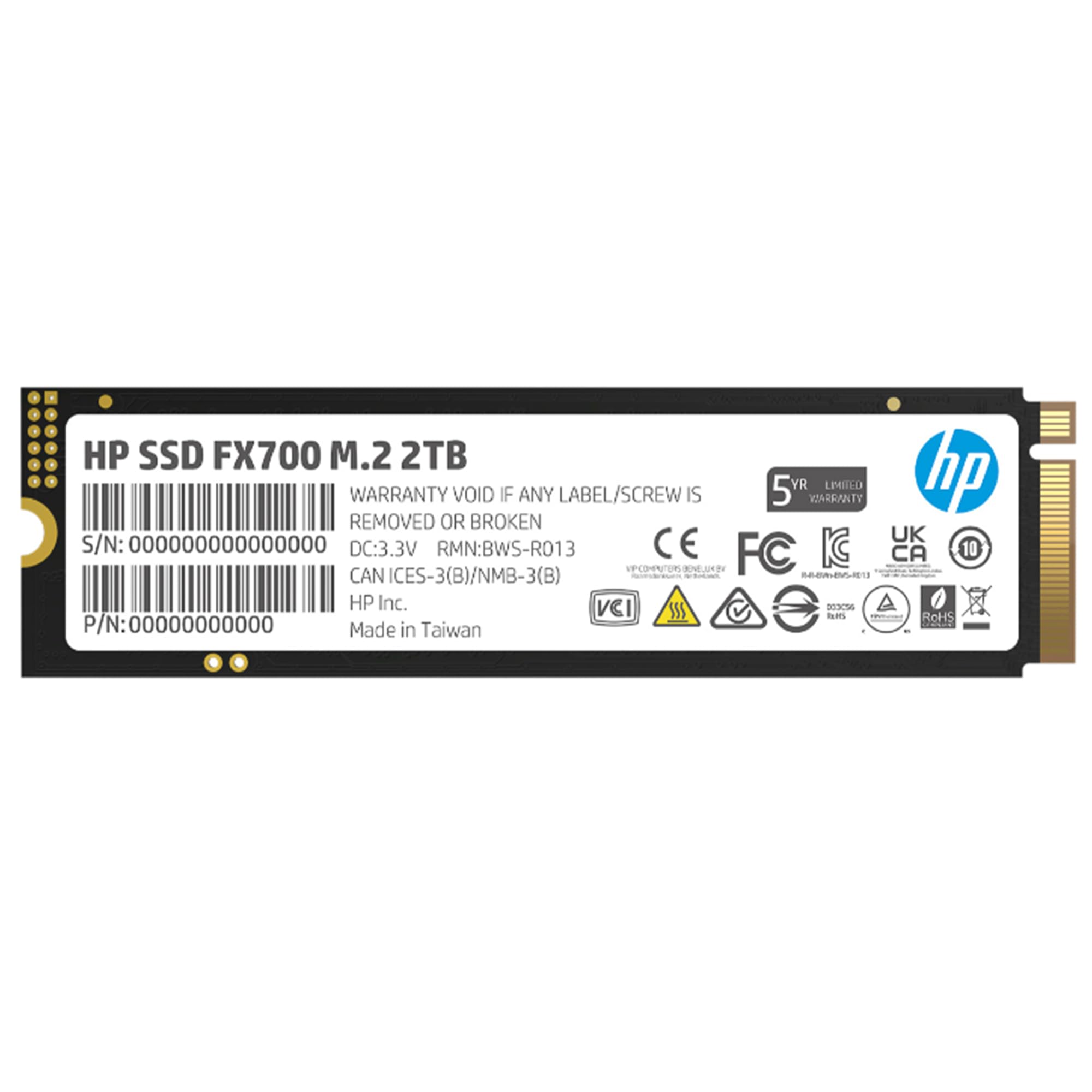 HP FX700 NVMe 2.0, Gen4x4, M.2 2280, 7200 MB/s (1, TB)