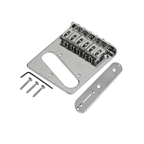 Satz Von Gitarre 6 Sättel Bridge Control Plate Chrome Für Tl. Gitarrenteile Gitarrebrücke