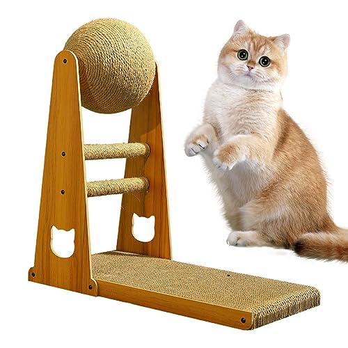 Takluu L-förmiger Kratzer | Stilvoller Sisal-Kratzball für Katzen | Kratzfestes Sisal-Katzenkratzspielzeug, langlebiges Katzenbett, abnehmbares Katzenspielzeug für Hauskatzen