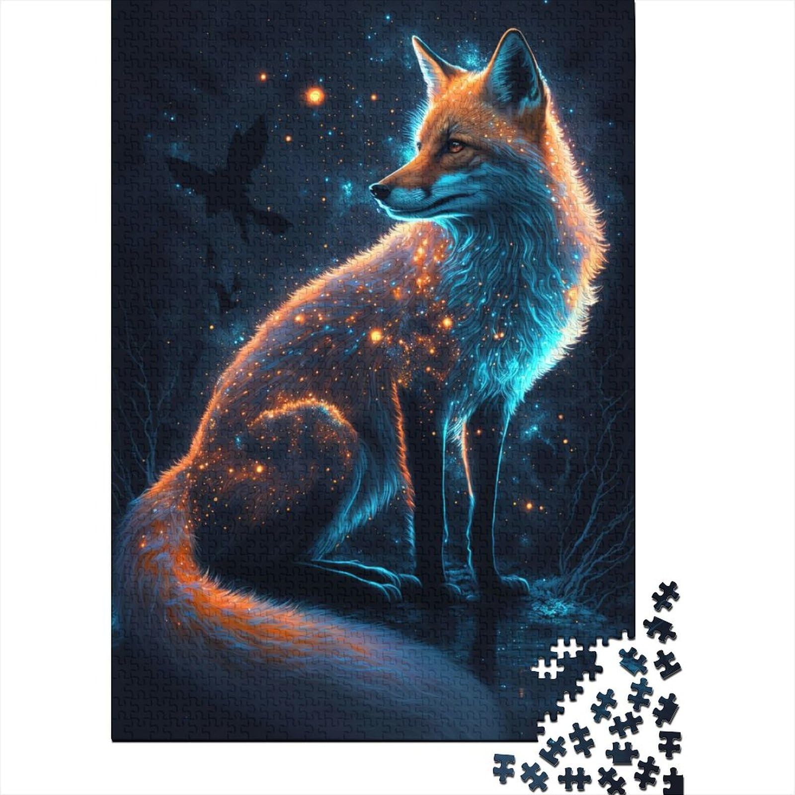 1000-teiliges Puzzle für Erwachsene und Teenager. Neonfuchs. Holzpuzzle für Erwachsene ganze Familie und das 75 x 50 cm