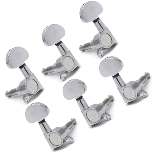 Strings Tuning Pegs Mechaniken Für Gitarre Vollständig geschlossene, verchromte, pfirsichfarbene E-Gitarre mit kleinem Griff und Folk-Gitarre aus Metall mit Drehfunktion (Color : 3L3R)