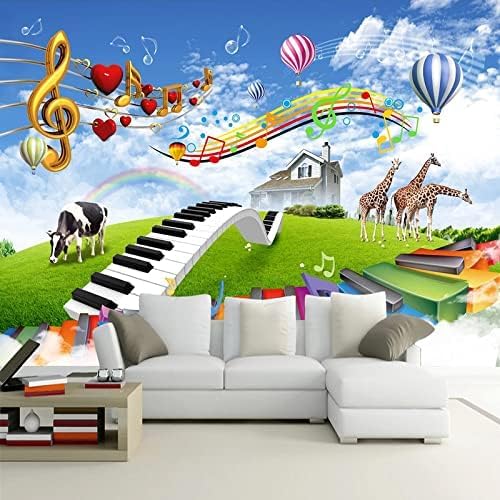 Blauer Himmel Weiße Wolken Musik Giraffe Bovine Willow Naturkulisse 3D Tapeten Wanddekoration Fototapete Sofas Wohnzimmer Wandbild Schlafzimmer-250cm×170cm