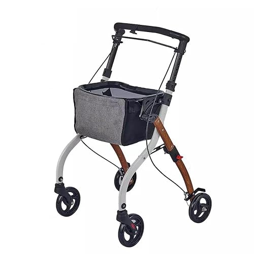 Faltbarer Rollator für Senioren, leicht, einfach zu falten, verstellbar, geeignet für ältere Menschen, Rehabilitationspatienten, Aluminium, zusammenklappbar, vier Krücken, Rollator zum Teilen