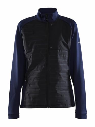 Craft ADV Unify Hybrid Jacket | Übergangsjacke Damen XS | Navy/Black | Leichte Jacke aus funktionellem Material | Mit 2 Taschen und 1 Brusttasche| Leichte Jacke Damen