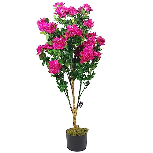 Leaf Künstliche Blumen, Topfpflanze, 100 cm, Azaleen-Rosa