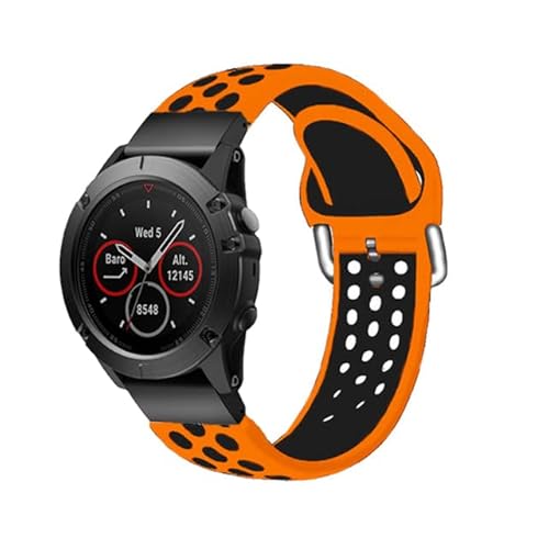 BANDKIT Quickfit-Uhrenarmband für Garmin Fenix 6 6X Pro 5X 5 Plus 3HR 935 945 S60, Silikonband, Schnellverschluss-Armband, 22 mm, 26 mm, 26mm Fenix 3 3HR, Achat