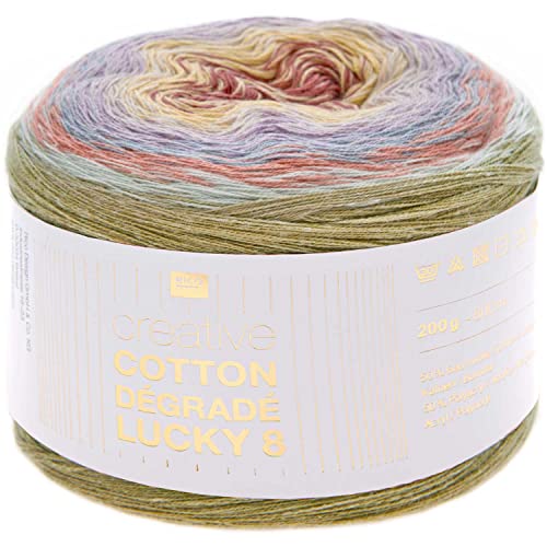 Rico Design Creative Cotton Dégradé Lucky 8 200 g, 800 m Red/Lilac