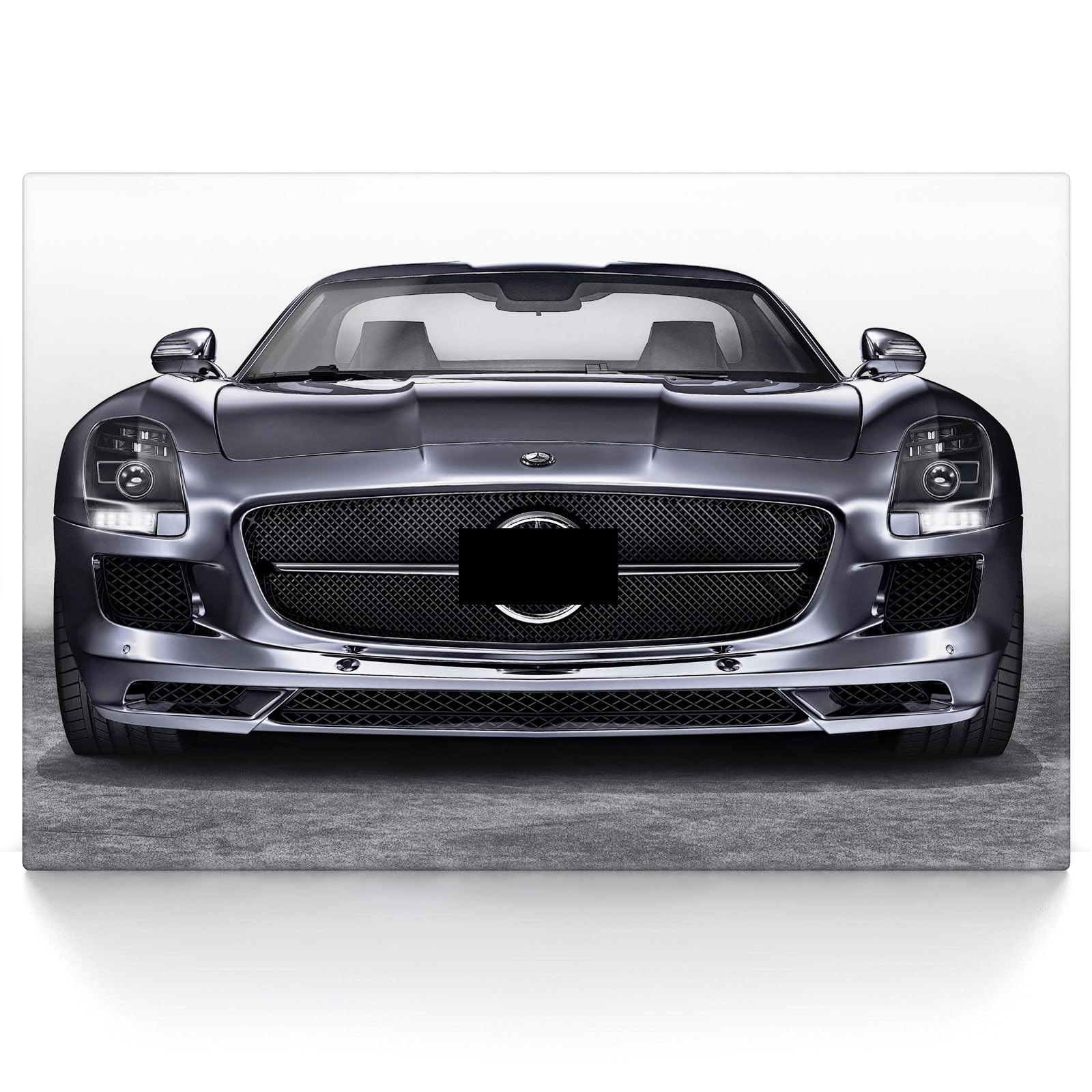 CanvasArts Leinwand Bild SLS AMG Front - Wandbild Kunstdruck Auto Bilder kompatibel mit Mercedes Benz (60 x 40 cm, Leinwand auf Keilrahmen)