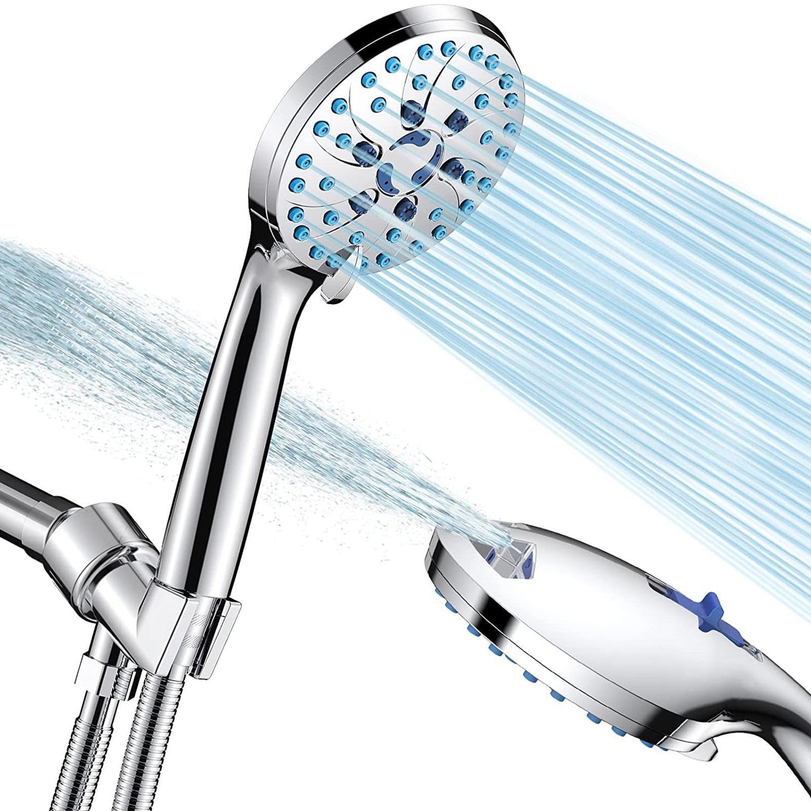 Duschkopf, Universal Badewanne Dusche, Handbrause mit Schlauch, Hochdruck Handbrause Duschkopf Eingebaute Power Wash zum Reinigen von Wanne, Fliesen & Haustieren, Extra Langer Edelstahlschlauch für