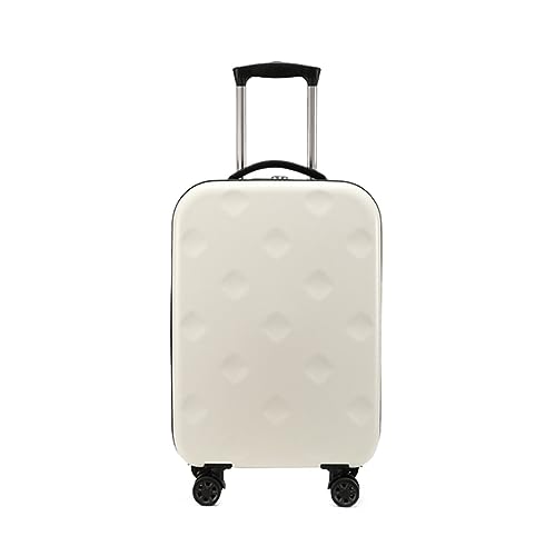 RUVOO Koffer Trolley Reisekoffer Erweiterbares Gepäck, Faltbare Koffer Mit Universalrädern, Zoll-Zahlenschloss Koffer Gepäck Rollkoffer (Color : Bianco, Size : 28in)