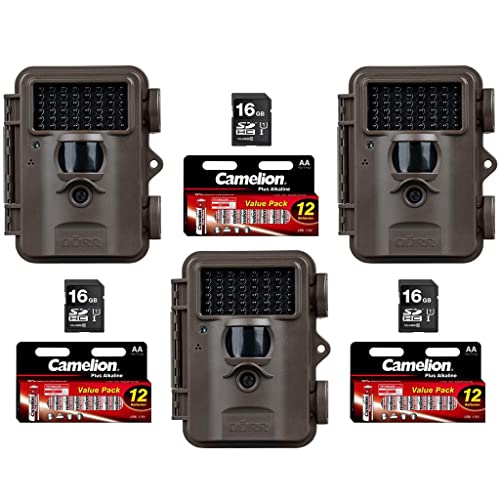 Dörr Snapshot Mini Black 30MP 4K Komplettset | Überwachungskamera - Wildkamera - Fotofalle - 30MP - Ultra HD 4K Videos - 940nm IR LEDs - Black LEDs | für den Innen- und Außenbereich (3er Starter-Kit)