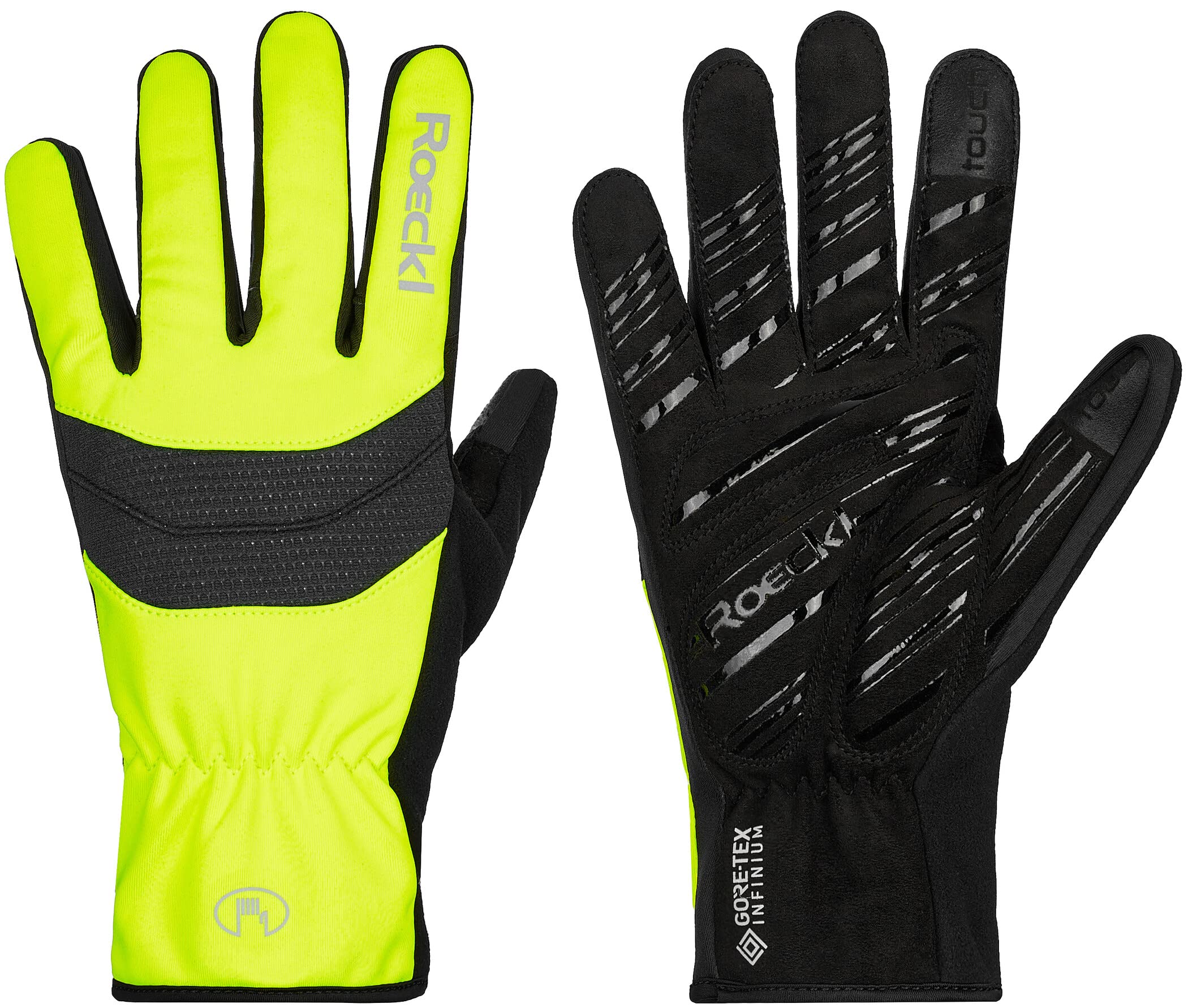 Roeckl Raiano Winter Fahrrad Handschuhe lang Fluo gelb 2023: Größe: 12