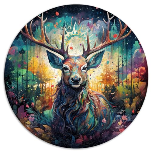 Puzzles Geschenk Hirsch im Wald Mysterio 1000-teiliges Puzzle für Erwachsene Puzzle 26,5 x 26,5 Zoll Denksportspiel Schwierig und herausfordernd